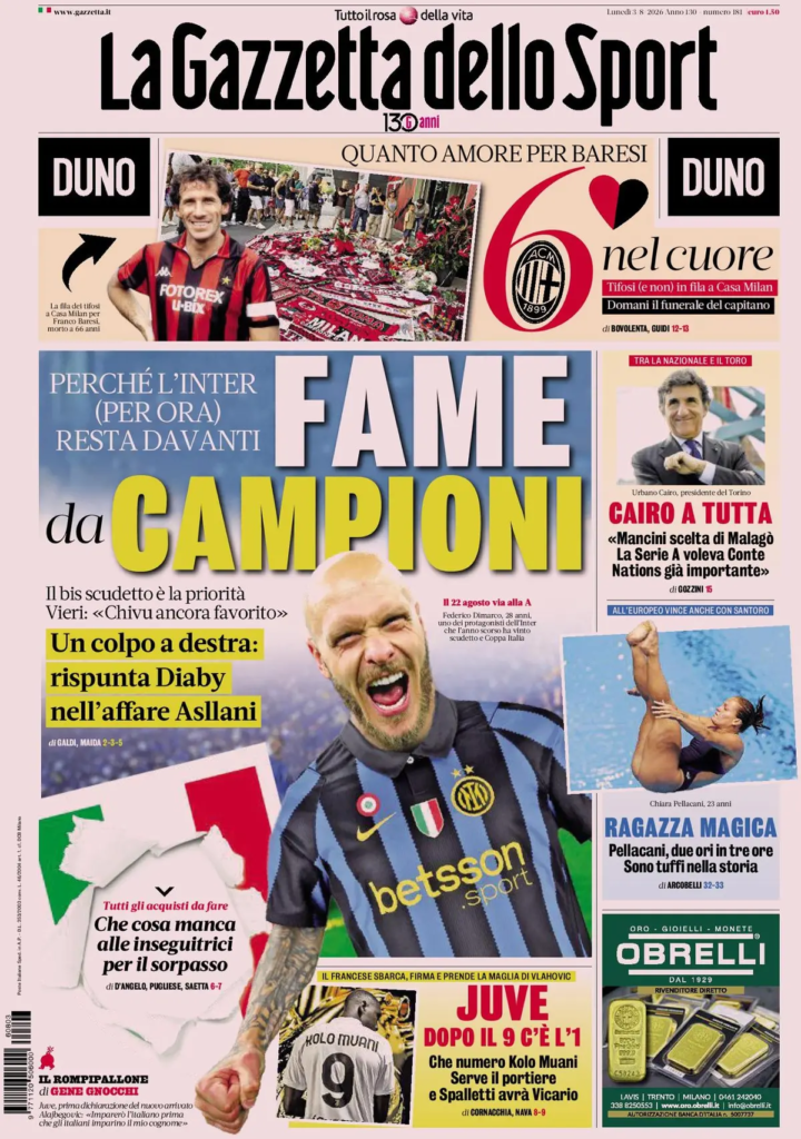 Rassegna stampa Lazio: prime pagine quotidiani sportivi - 3° agosto 2026 22 image 6