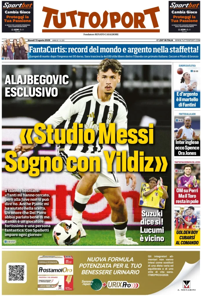 Le prime pagine dei principali quotidiani sportivi – 13 agosto 22 tuttosport 0203014p44gfd 1