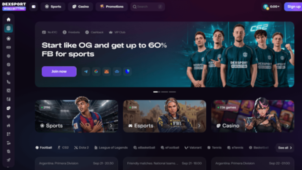 Dexsport Recensione 2026: Casino Crypto e Scommesse Sportive su un'Unica Piattaforma Web3 1 dexsport