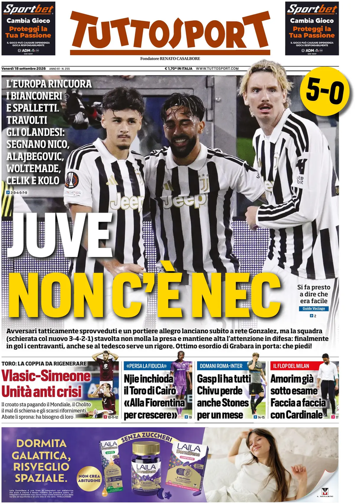 Le prime pagine dei principali quotidiani sportivi – 18 settembre 4 image 16