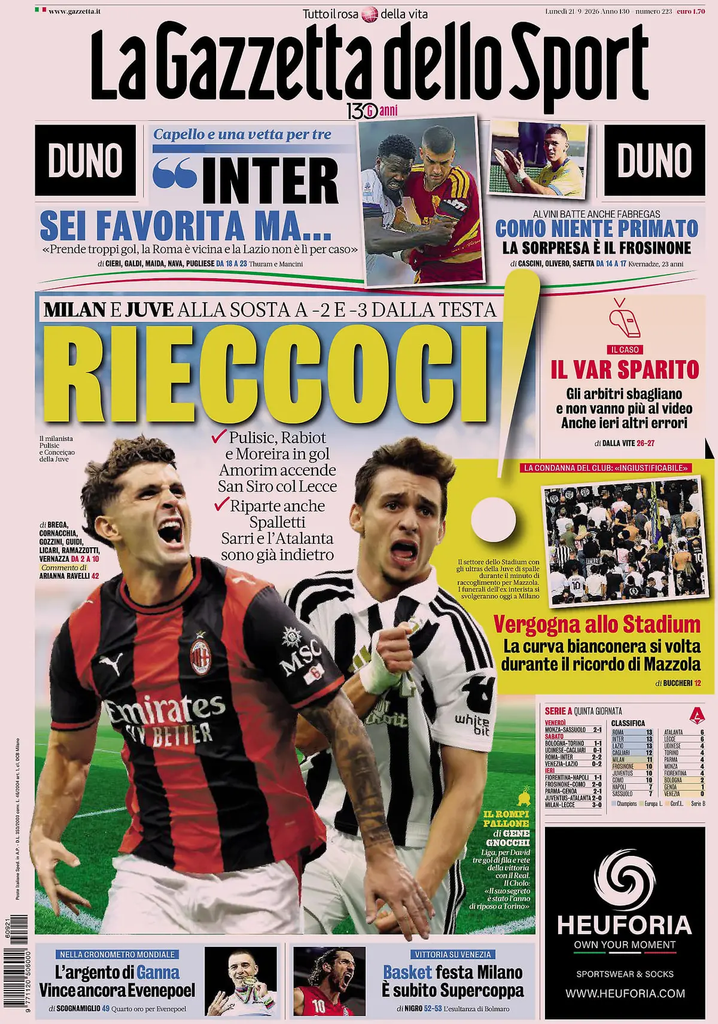 Rassegna stampa Lazio: prime pagine quotidiani sportivi - 21 settembre 2026 2 image 17