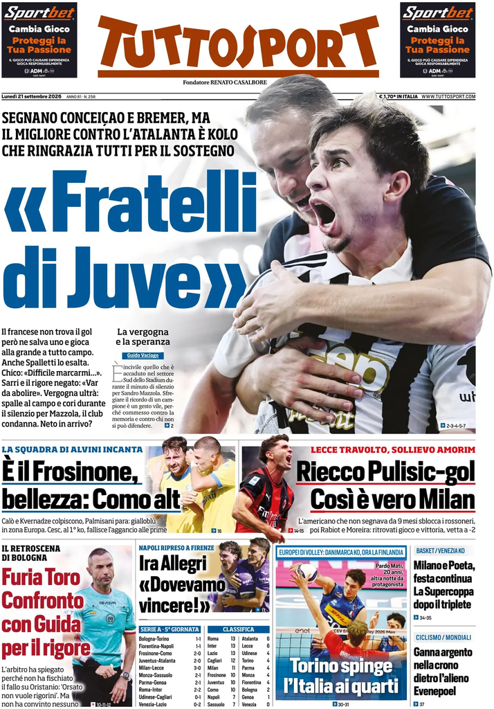 Rassegna stampa Lazio: prime pagine quotidiani sportivi - 21 settembre 2026 4 image 19