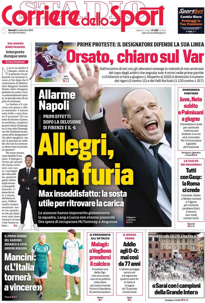 Rassegna stampa Lazio: prime pagine quotidiani sportivi - 22 settembre 2026 3 image 21