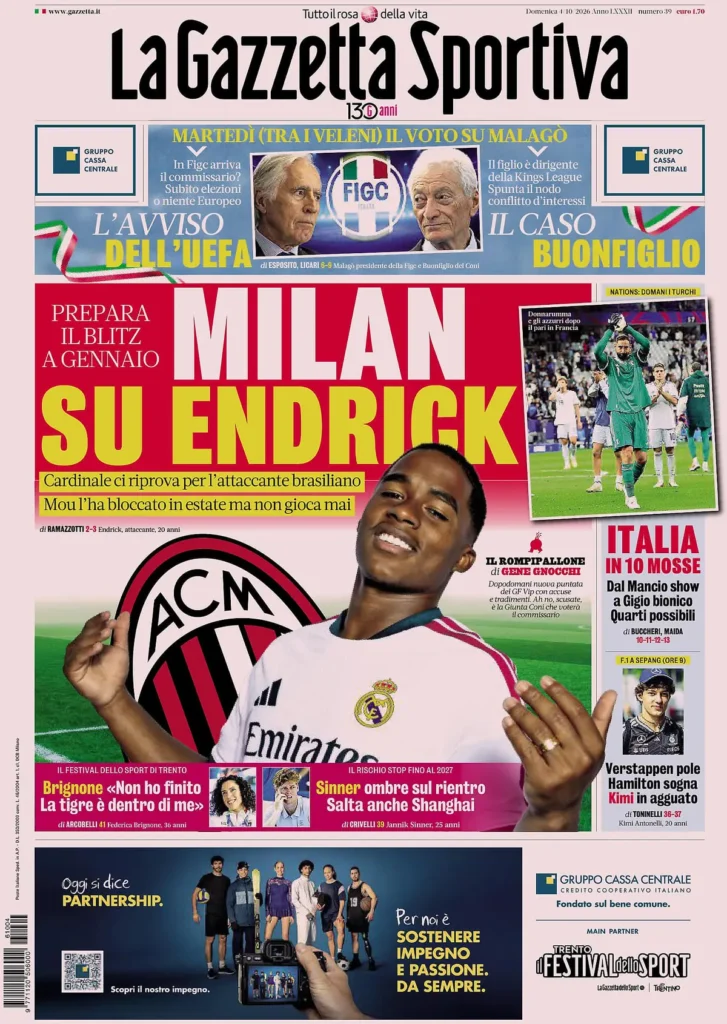 Le prime pagine dei principali quotidiani sportivi – 4 ottobre 4 la gazzetta dello sport 032802jxu1ifq