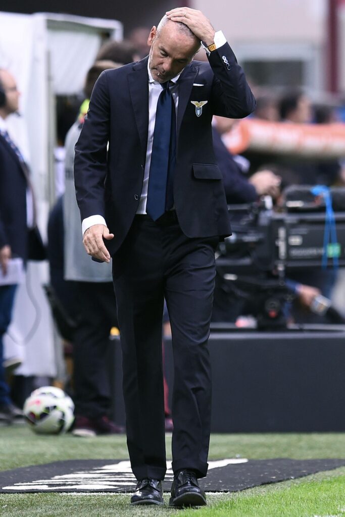 Inter, Pioli: «La mia fede è neroazzurra. Classifica? Torneremo in alto...» 1 pioli disperato lazio agosto 2014 ifa