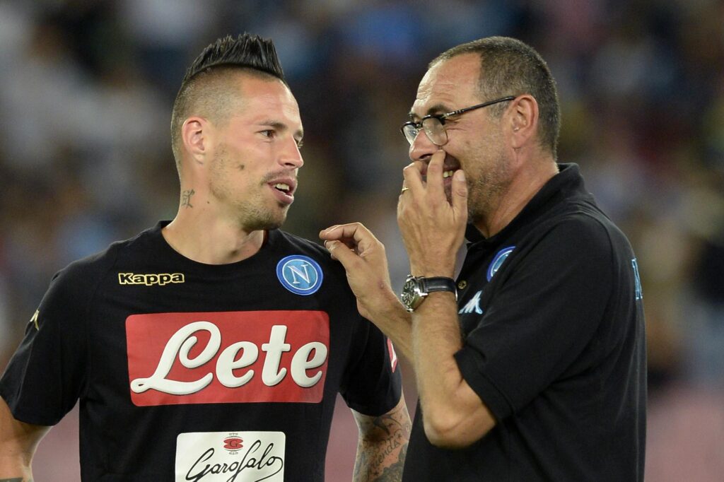 Napoli-show, al San Paolo l'Inter subisce il tris: i partenopei agganciano Lazio e Atalanta 1 hamsik sarri napoli agosto 2016 ifa