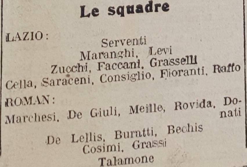 Scudetto 1915, la Lazio volò in finale con una manita nel derby! 21 formazione derby1915